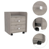 Aura Nightstand, Metal Handle, Two Drawers, Superior Top