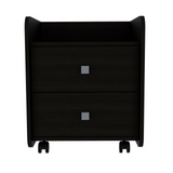 Aura Nightstand, Metal Handle, Two Drawers, Superior Top