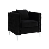 Bayberry Black Velvet Chair with 1 Pillow