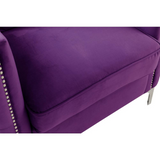 Bayberry Purple Velvet Chair with 1 Pillow