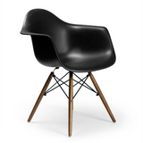 Dijon - Walnut Finished Wood Chair, Black