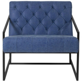 HERCULES Madison Series Retro Blue LeatherSoft Tufted Lounge Chair
