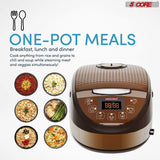 5 Core 5.3Qt Asian Rice Cooker Digital Programmable 15-in-1 Ergonomic
