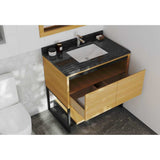 Alto 36 - California White Oak Cabinet + Black Wood Marble Countertop