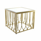 Side table DKD Home Decor Mirror Golden Metal MDF (57 x 57 x 52 cm)