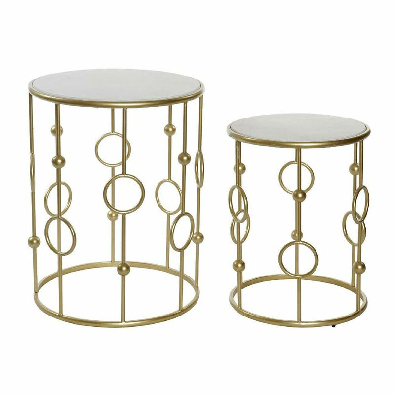 Side table DKD Home Decor Silver Metal Marble (37 x 37 x 50 cm) (46 x