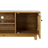 TV furniture DKD Home Decor Brown 140 x 38 x 53 cm Fir Natural Rattan