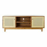 TV furniture DKD Home Decor Brown 140 x 38 x 53 cm Fir Natural Rattan