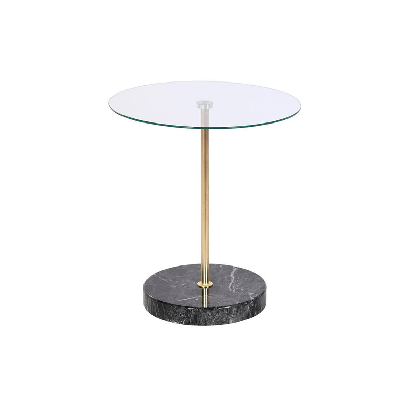 Side table DKD Home Decor Crystal Black Golden Transparent Steel 45 x