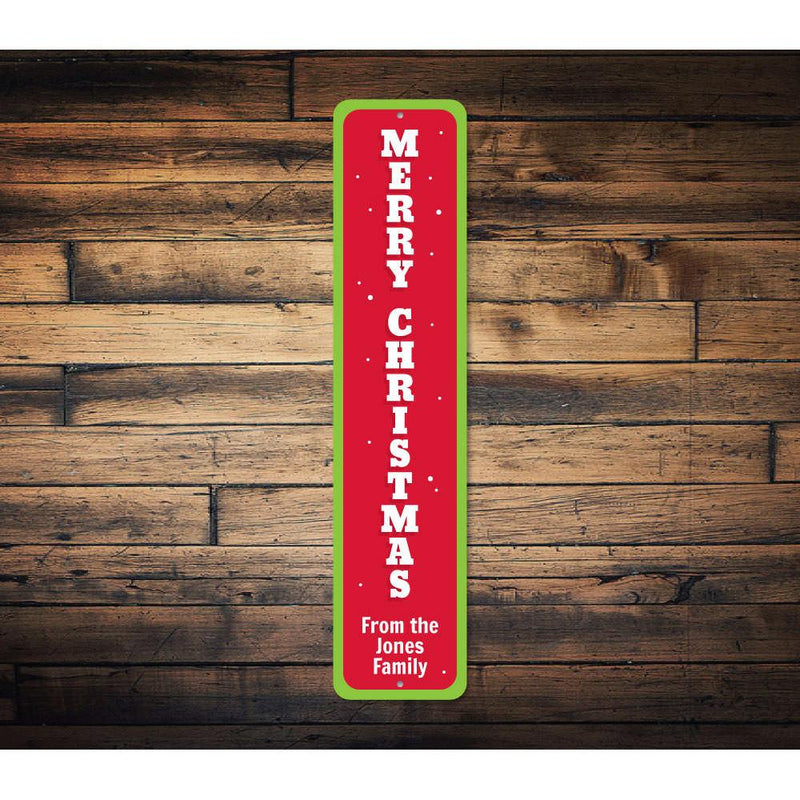 Vertical Merry Christmas sign