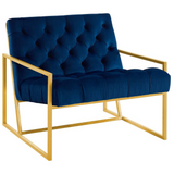 Bequest Gold Stainless Steel Upholstered Velvet Accent Chair