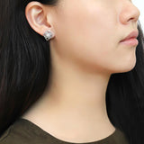DA072 - High polished (no plating) Stainless Steel Earrings with AAA