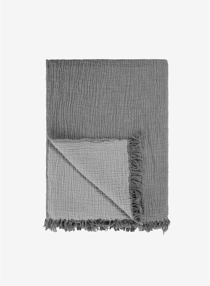 Gray Cotton Throw Blanket, Couch Blanket