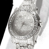 Pave Iced Out Roman Numeral Hip Hop Watch