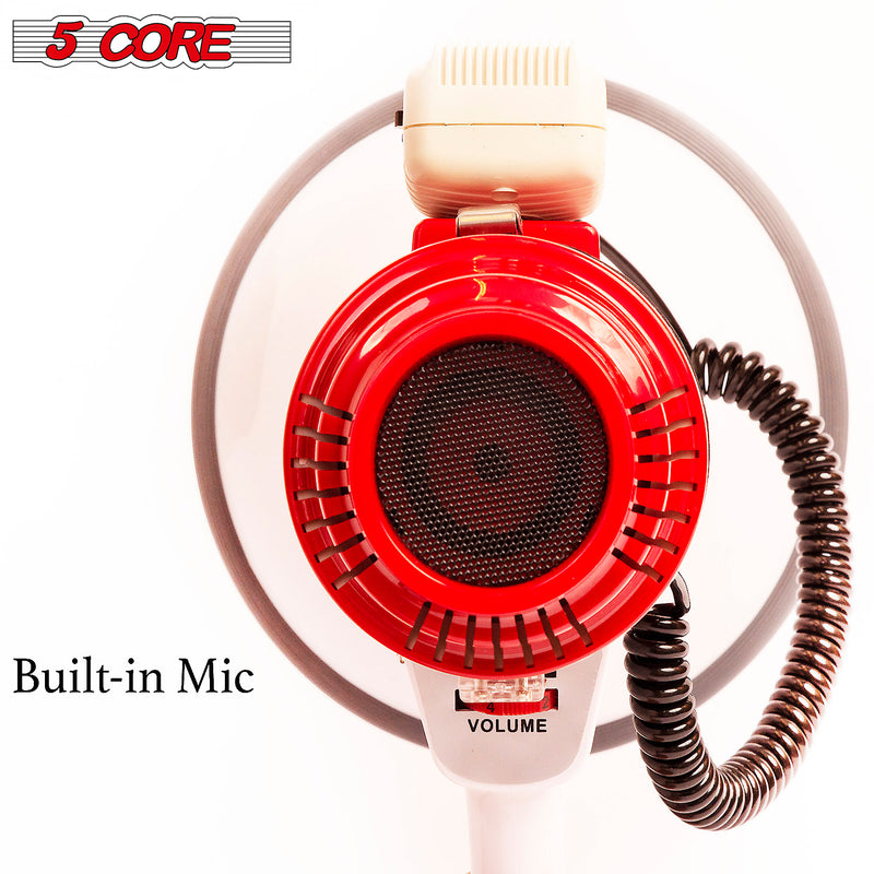 5Core Megaphone Bullhorn Bocina Loud SIREN USB Recording Rechargeable
