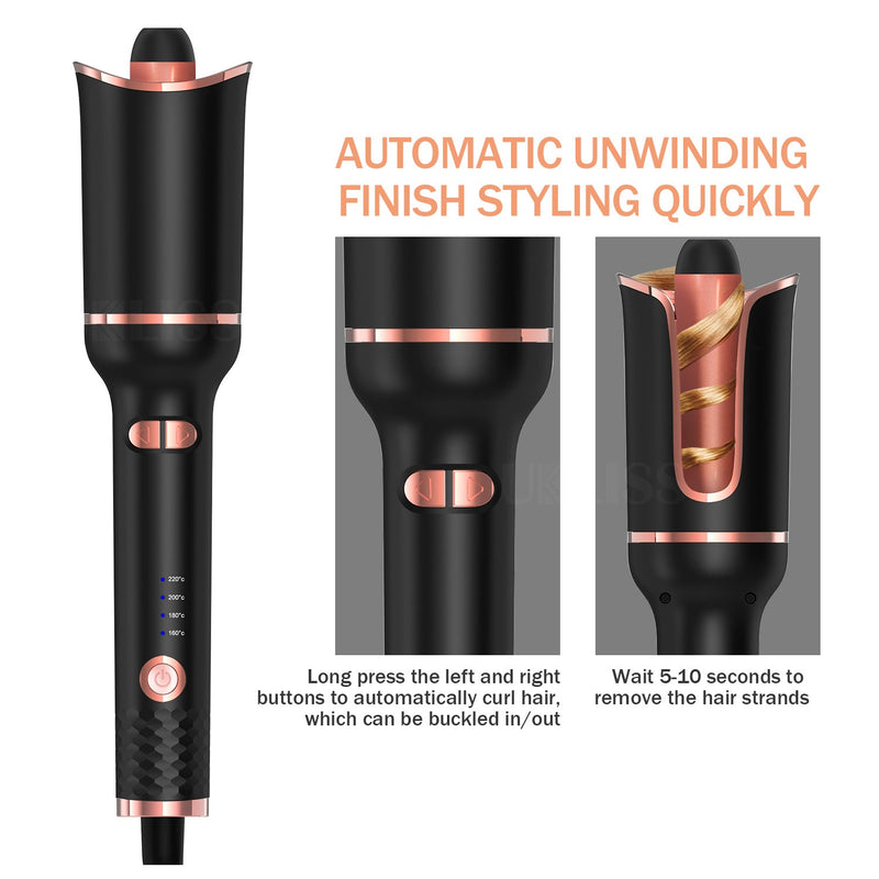 Automatic Hair Curler Ceramic Curling Irons Wand Rotating Curling Wand