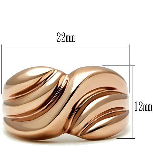 GL214 - IP Rose Gold(Ion Plating) Brass Ring with No Stone